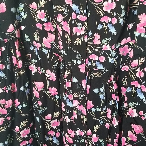 Torrid Romantic Summer NWT button front floral challis sleeveless dress large - Picture 6 of 10